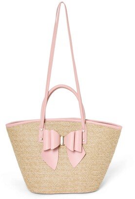 Women's Veronica Polka Straw Tote