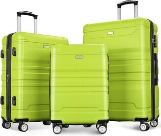 IGEMAN Hardshell 3pcs Luggage Sets,Durable Suitcase Set Spinner Wheels with TSA Lock