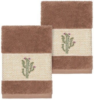 Latte Mila Embellished Washcloth - Set of 2