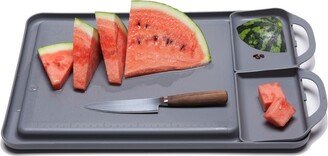 Double Save S Non-Slip Right Side Removable Compartments Cutting Board and Serving Tray