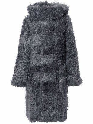 Textured Hooded Duffle Coat