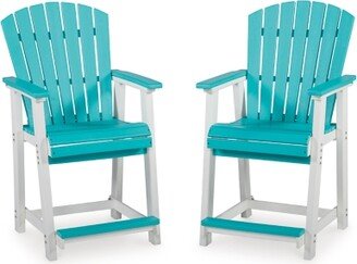 Eisely Outdoor Counter Height Bar Stool (Set of 2)