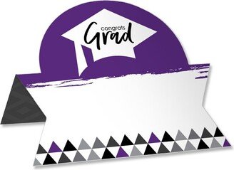 Big Dot of Happiness Purple Grad - Best is Yet to Come - Purple Graduation Party Tent Buffet Card - Table Setting Name Place Cards - Set of 24