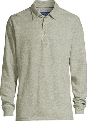 Textured Long-Sleeved Polo Shirt