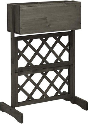 Garden Trellis Planter Gray 17.7x11.8x29.1 Solid Firwood