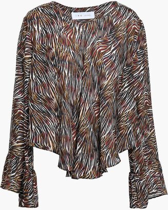 Tildana zebra-print silk blouse