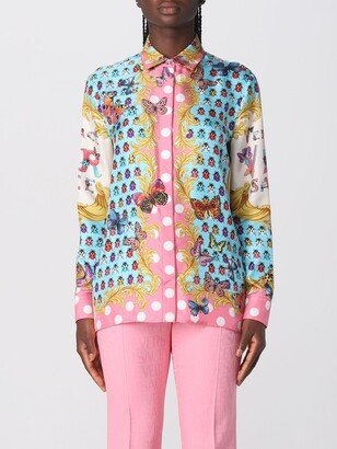 satin shirt with all over print