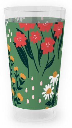 Outdoor Pint Glasses: Flowerbed Outdoor Pint Glass, Green
