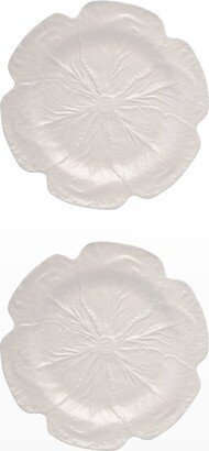Cabbage Charger Plates, Beige - Set of 2