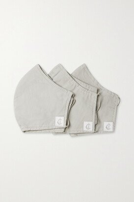 Set Of Three Cotton Face Masks - Gray