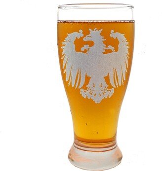 Polish Eagle Engraved Pint Glass, Free Personalization, With Crown Design