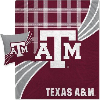 Texas A&M Aggies Plaid Wave Lightweight Blanket and Pillow Combo Set