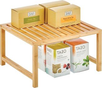 mDesign Natural Bamboo Storage Shelf - Food/Kitchen Organizer