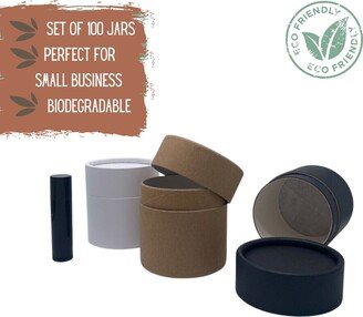 100 Eco Packaging Jars 5 Oz/140G - Cosmetic For Body Butter, Face Cream Or Lotions, Wholesale Biodegradable