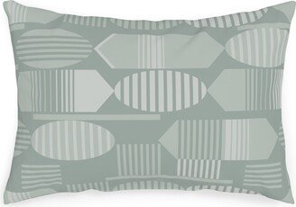 Outdoor Pillows: Ovals And Arrows - Neutral Sage Outdoor Pillow, 14X20, Single Sided, Green