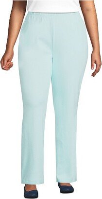 Land' End Women' Plu Size Sport Knit High Rie Elatic Wait Pull On Pant - 2x - Light Blue Radiance