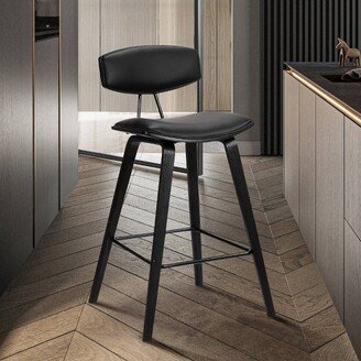 25.5 Fox Faux Leather Wood Counter Height Barstool