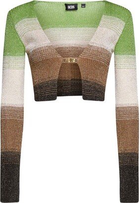 Striped Knit Cardigan-AA