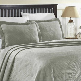 Geometric Fret Cotton Jacquard Matelasse Scalloped Bedspread Set