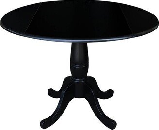 29.5 Davidson Round Dual Drop Leaf Pedestal Extendable Dining Table Black