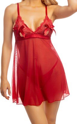 Franchesca Mesh Babydoll Chemise & G-String