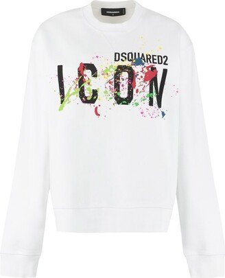 Paint-Splatter Effect Crewneck Sweater