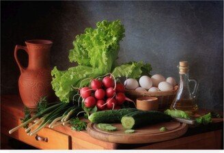 Tatiana Runner Still Life with Vegetables Canvas Art - 15 x 20