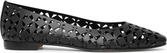 Gelista black laser cut leather ballerina