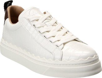 Lauren Croc-Embossed Leather Sneaker