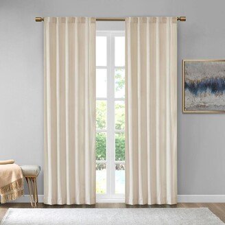 Gracie Mills 2-pc Colt Room Darkening /Back Tab Window Curtain Panel Pair, Ivory - 37x84