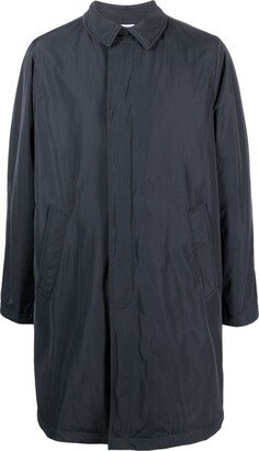 Button-Tab Single-Breasted Raincoat