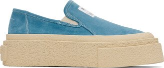 Blue Platform Slip-On Sneakers