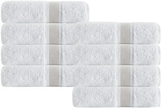 Set Of 8 Unique Beige Stripe Hand Towels