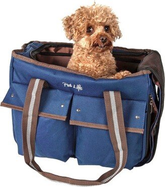 Fashion Canvas Pet Carrier Blue-M