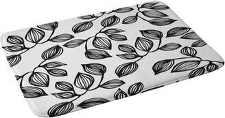 Julia Da Rocha Leaves Memory Foam Bath Mat Black/White