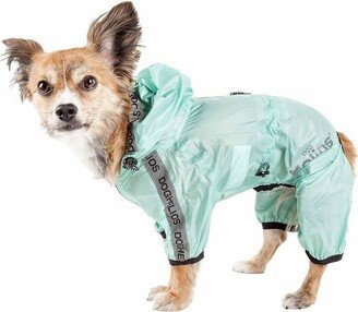 Torrential Shield Waterproof Full Bodied Pet Dog Windbreaker Raincoat Green-M