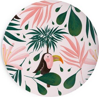 Salad Plates: Jungle Pattern - Pink Salad Plate, Pink