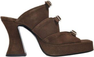 High Heel Chaka Triple Strap Mules