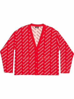 Mini All-Over Logo Print Cardigan