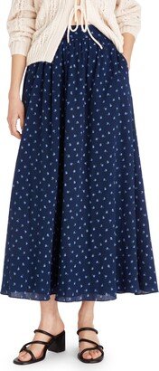 Floral Print Cotton Maxi Skirt