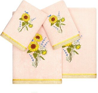 Turkish Cotton Girasol 4Pc Embellished Towel Set-AD