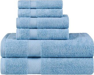 Solid Egyptian Cotton 6Pc Fast-Drying Absorbent Towel Set-AH
