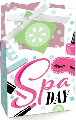 Big Dot of Happiness Spa Day - Girls Makeup Party Favor Boxes - Set of 12