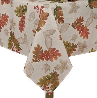 Swaying Leaves Allover Print Fall Tablecloth - - Ivory