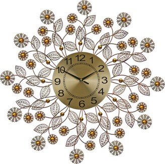 Three Star Flowers Wall Clock