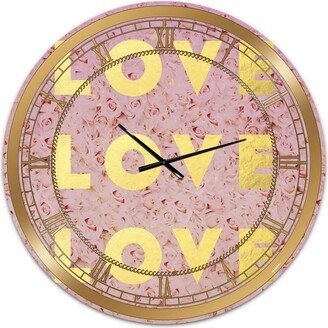 Designart Love, Love, Love Oversized Glam Wall Clock - 36 x 36