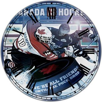 Designart Canada is Hockey Large Traditional Wall Clock - 36 x 36