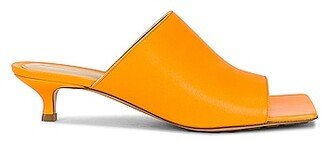 Stretch Mule Sandals in Tangerine