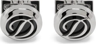 Logo-Engraved Lacquered Cufflinks-AA