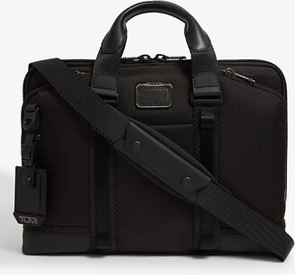 Mens Black Aviano Slim Woven Briefcase